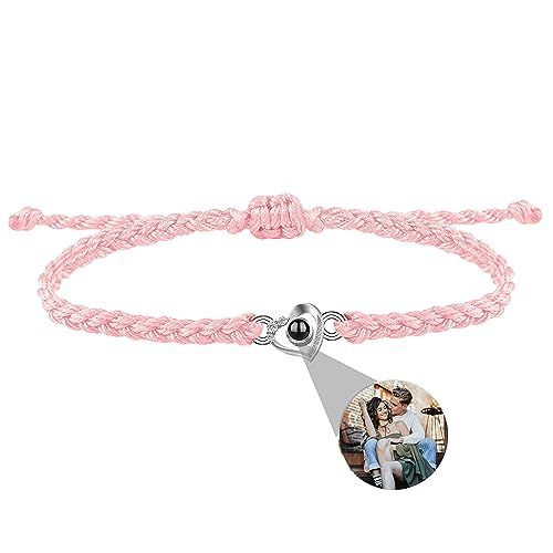 Benutzerdefinierte Armbänder mit Bild innen, personalisiertes Herzbildarmband, Fotoprojektionsarmbänder, Bildarmband mit personalisiertem Foto, individuelle Fotogeschenke für Frauen/Männer/Paar von Nergaebe