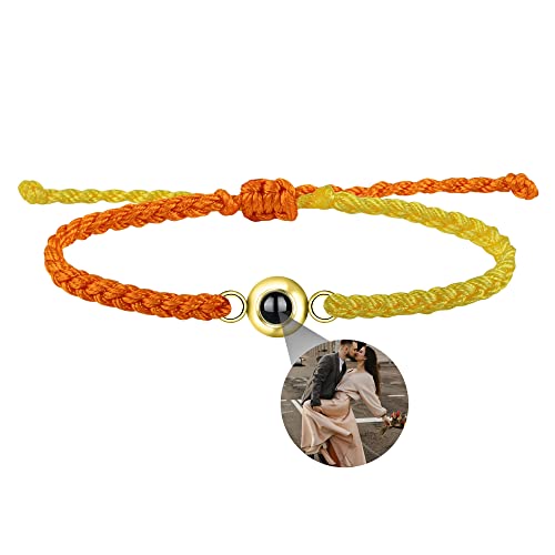 Benutzerdefinierte Foto-Armband für Männer Frauen Personalisierte Bild Projektion Armband Kreis Foto Armbänder mit Bild im Inneren Einstellbar Geflochtene Armbands für Mädchen Jungen von Nergaebe