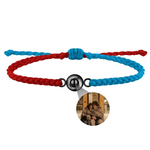 Benutzerdefinierte Foto-Armband für Männer Frauen Personalisierte Bild Projektion Armband Kreis Foto Armbänder mit Bild im Inneren Einstellbar Geflochtene Armbands für Mädchen Jungen von Nergaebe