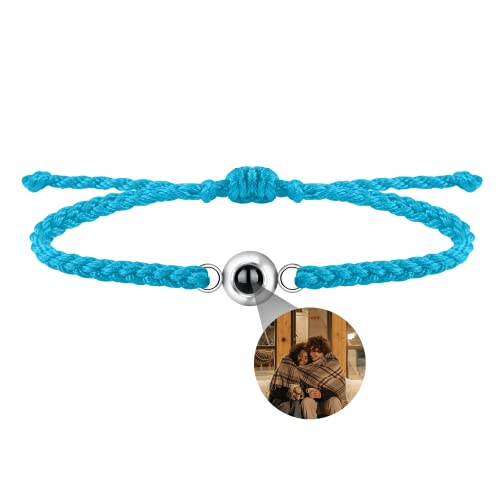 Benutzerdefinierte Foto-Armband für Männer Frauen Personalisierte Bild Projektion Armband Kreis Foto Armbänder mit Bild im Inneren Einstellbar Geflochtene Armbands für Mädchen Jungen von Nergaebe