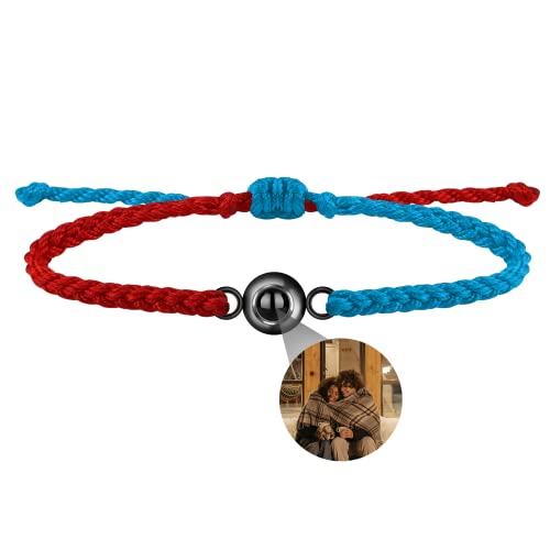 Benutzerdefinierte Foto-Armband für Männer Frauen personalisierte Foto Projektion Armband Kreis Foto Armbänder mit Bild im Inneren einstellbar geflochtene Armband für Mädchen Jungen von Nergaebe