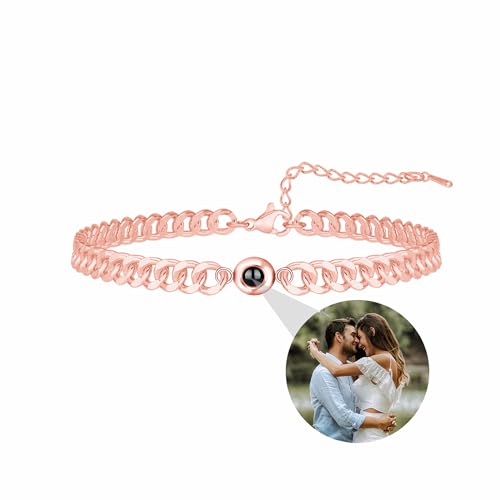 Nergaebe Benutzerdefinierte Armbänder mit Bildern im Inneren, personalisierte Fotoprojektionsarmbänder, Kreisbildarmband, personalisierte Fotos für Frauen/Männer/Familie/Paar/Freunde/Haustier von Nergaebe