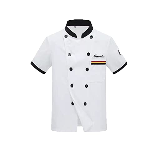 Personalisierte Kochjacke Kurzarm Food Service Kochjacke Custom Restaurant Arbeitsuniform Shirt für Männer Frauen Personalisierte Kochjacke Kurzarm Food Service Kochjacke Custom Restaurant Arbeitsuniform Shirt für Männer Frauen von Nergaebe