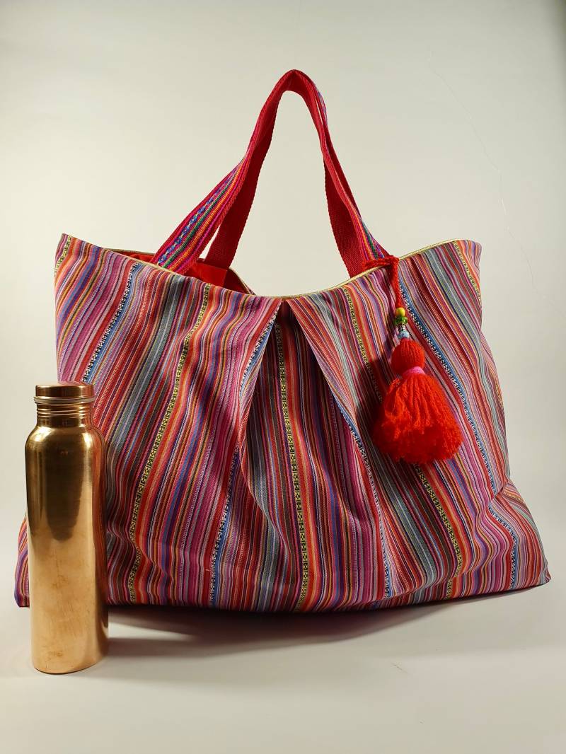 Tragetasche Oversized Streifen Bunt von NeriaBags