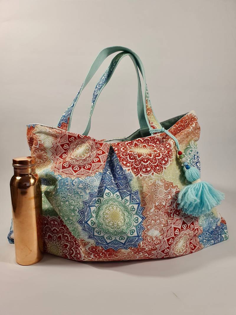 Tragetasche Strandtasche Türkis Canvas von NeriaBags