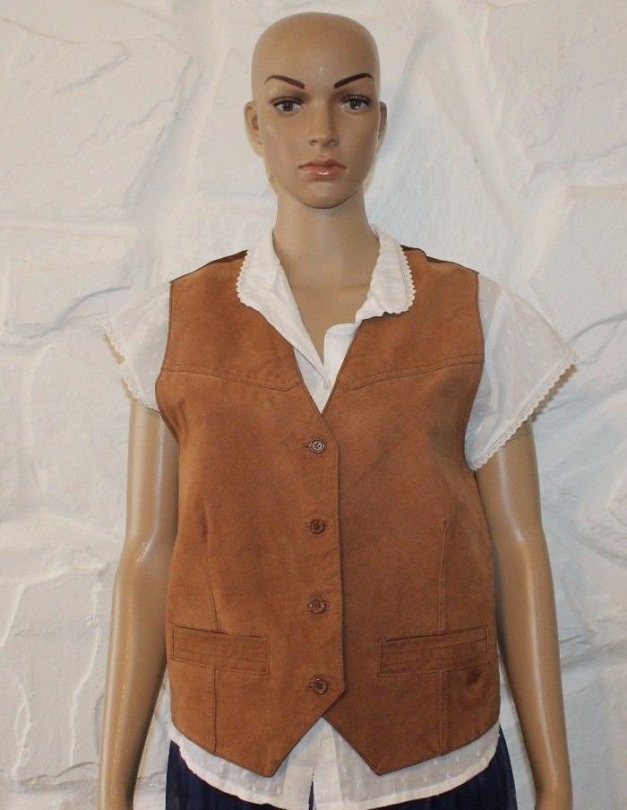 Vintage Beige Suede & Andere Miller Co. Button Fitted Riding Western Waistcoat Size L Vintage Beige Suede & Andere Miller Co. Button Fitted Riding Western Waistcoat Size L von NeringasVintageStore