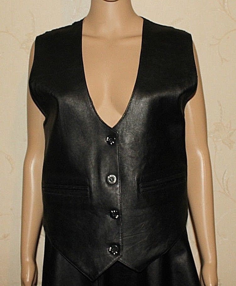 Vintage Black Leather & Other B-Young Lace Up Side Western Riding Waistcoat Size L Boho von NeringasVintageStore