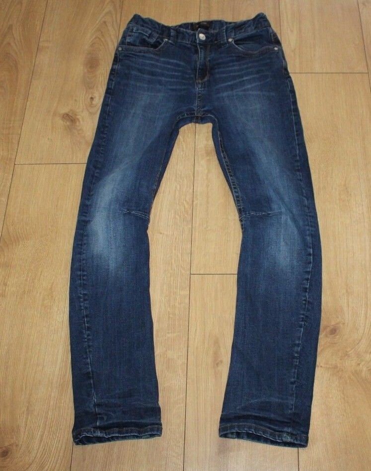Vintage Blue Denim River Island Zip Twisted Skinny Stonewashed Jeans Size 12 Yrs L 28 von NeringasVintageStore