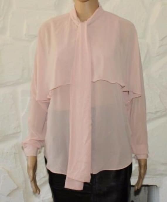 Vintage Creme Stoff Asos Button Long Sleeve Casual Party Top Shirt Bluse Größe 8/36 von NeringasVintageStore