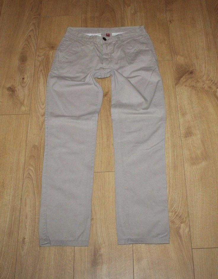Vintage Vtg Beige Cotton Denim Co Button Straight Leg Casual Trousers Jeans W 28 L von NeringasVintageStore