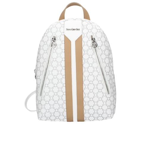Nero Giardini E443732D T. Giove Weiß Einkaufstasche für Damen aus Kunstleder mit Reißverschluss, Weiß, Einheitsgröße von Nero Giardini