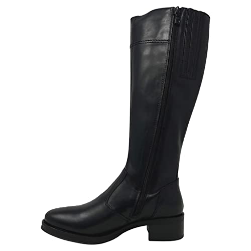 Nero Giardini I205781D Manolete Leder Stiefel für Damen, aus Leder mit elastischem Reißverschluss auf der Handgelenk, Schwarz , 35 EU von Nero Giardini