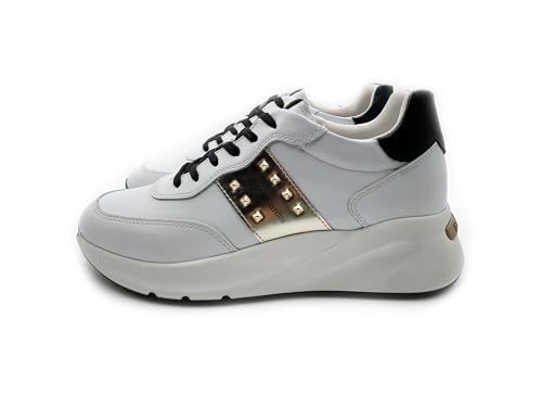 Nero Giardini I308336D Damen-Sneaker aus Leder, Weiß, 38 EU von Nero Giardini