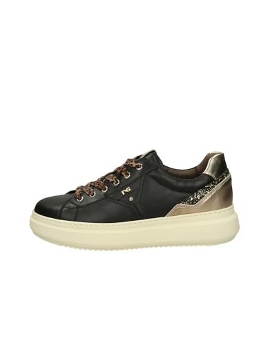 Nero Giardini I514160D Damensneakers Aus Glattleder, Veloursleder Und Technischem Material - Schwarz 38 EU von Nero Giardini