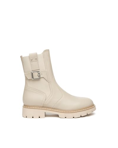 Nero Giardini I514761D Damenstiefeletten Aus Leder Und Gewebe - Elfenbein 41 EU von Nero Giardini