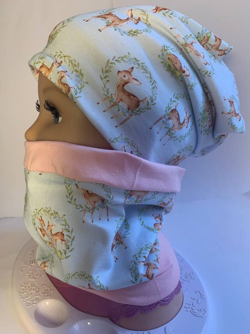 Beanie Mütze Mit Loop/Set Für Mädchen/Wendemütze von NeroliDesigns