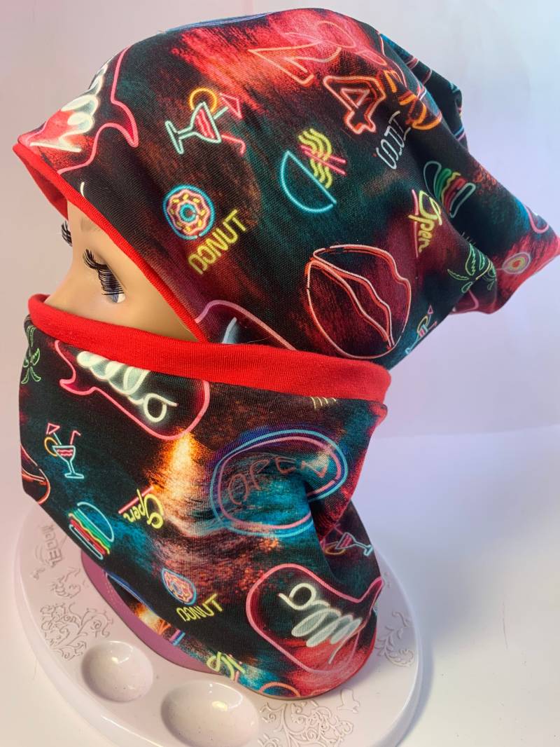 Beanie Mütze Mit Loop/Set Für Mädchen/Wendemütze von NeroliDesigns