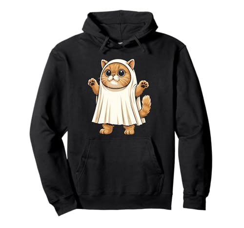 Blatt Geist Katze Männer Frauen Kinder Teenager Lustig Halloween Pullover Hoodie von Nerrrdy