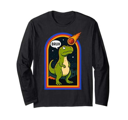 Cooler Bruh T-Rex Männer Frauen Kinder Teens Lustiger Dinosaurier Langarmshirt von Nerrrdy