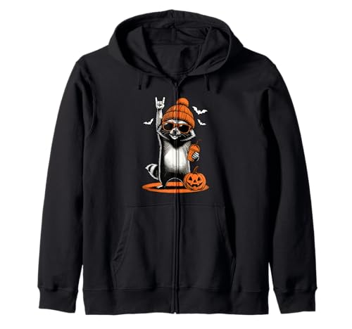 Cooler Waschbär Herren Damen Kinder Halloween Lustiger Waschbär Kapuzenjacke von Nerrrdy