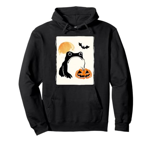 Grumpy Frog Japanische Kunst Männer Frauen Kinder Lustig Halloween Pullover Hoodie von Nerrrdy