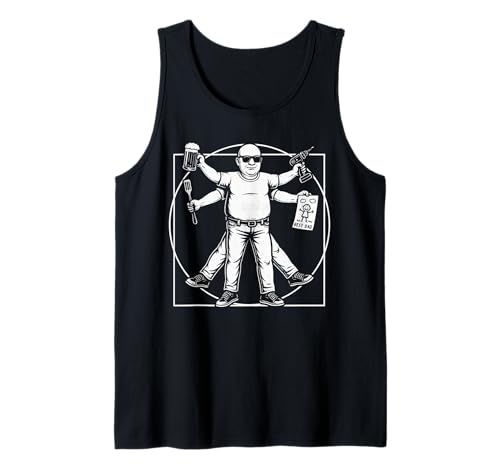 Herren Lustiger vitruvianischer Vater Vatertag Lustiger Vater Tank Top Herren Lustiger vitruvianischer Vater Vatertag Lustiger Vater Tank Top von Nerrrdy