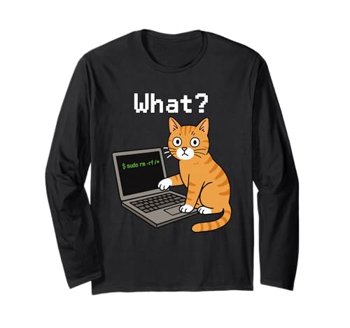 Informatik Meme Männer Frauen Kinder Lustige Katze Langarmshirt von Nerrrdy