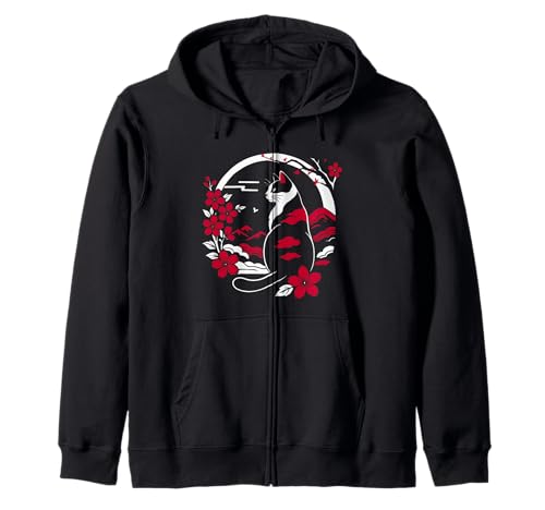 Kawaii Katze Anime Japanische Retro Männer Frauen Kinder Lustige Katze Kapuzenjacke von Nerrrdy