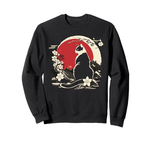 Kawaii Katze Anime Japanische Retro Männer Frauen Kinder Lustige Katze Sweatshirt Kawaii Katze Anime Japanische Retro Männer Frauen Kinder Lustige Katze Sweatshirt von Nerrrdy