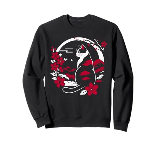 Kawaii Katze Anime Japanische Retro Männer Frauen Kinder Lustige Katze Sweatshirt Kawaii Katze Anime Japanische Retro Männer Frauen Kinder Lustige Katze Sweatshirt von Nerrrdy