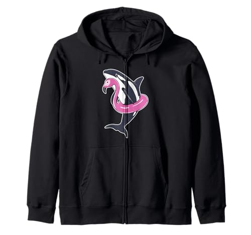 Lustiger Orca Flamingo Pool Party Männer Frauen Kinder Strand Sommer Kapuzenjacke von Nerrrdy
