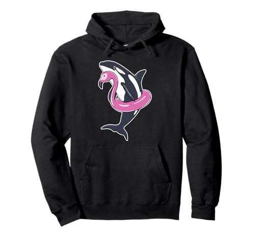Lustiger Orca Flamingo Pool Party Männer Frauen Kinder Strand Sommer Pullover Hoodie von Nerrrdy