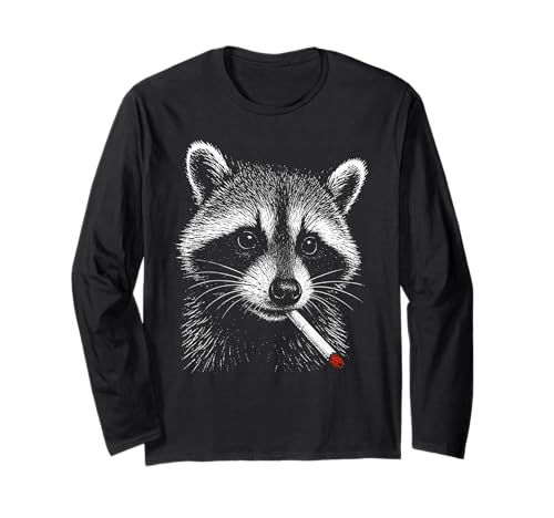 Lustiger Waschbär für Herren und Damen Langarmshirt von Nerrrdy