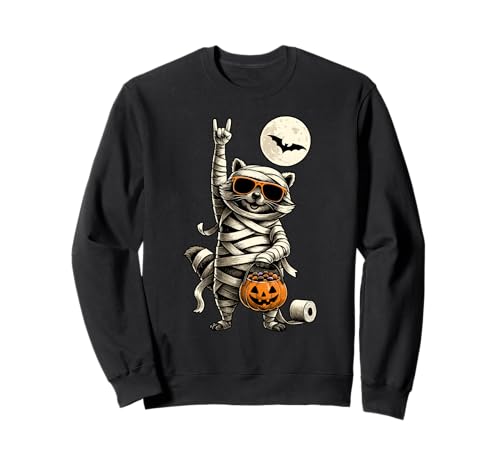 Niedliche Mama Männer Frauen Kinder Lustiger Halloween Waschbär Sweatshirt von Nerrrdy
