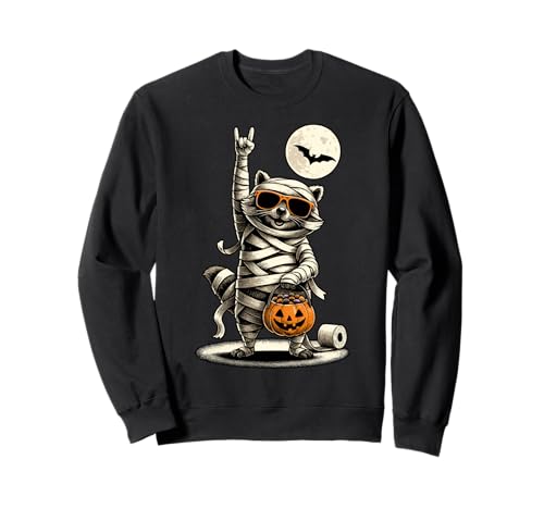 Niedliche Mama Männer Frauen Kinder Lustiger Halloween Waschbär Sweatshirt von Nerrrdy
