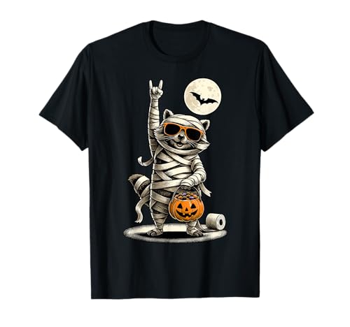 Niedliche Mama Männer Frauen Kinder Lustiger Halloween Waschbär T-Shirt von Nerrrdy