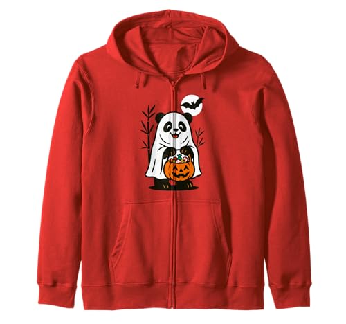 Niedlicher Geist Halloween Männer Frauen Kinder Lustiger Panda Kapuzenjacke von Nerrrdy