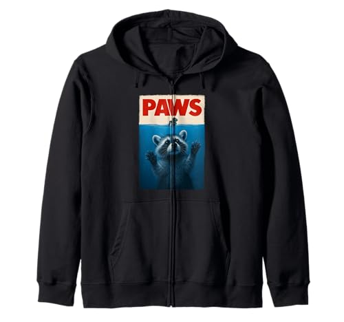 Paws Waschbär Mülleimer Retro Männer Kinder Frauen Lustiger Waschbär Kapuzenjacke von Nerrrdy