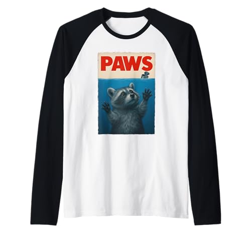Paws Waschbär Mülleimer Retro Männer Kinder Frauen Lustiger Waschbär Raglan von Nerrrdy