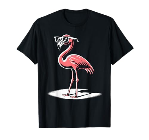 Pink Flamingo in Sonnenbrille Herren Damen Kinder Lustiger Flamingo T-Shirt von Nerrrdy
