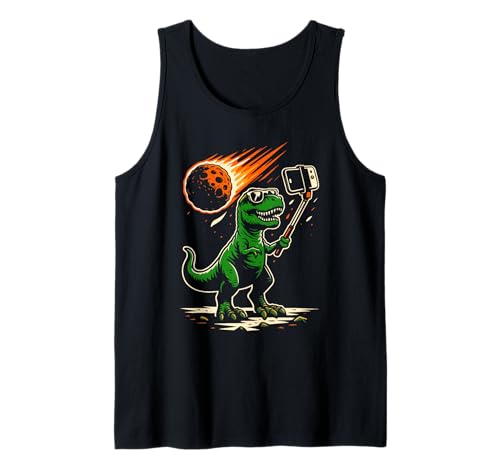 T-Rex Selfie Grafik Neuheit Männer Frauen Kinder Lustiger Dinosaurier Tank Top von Nerrrdy