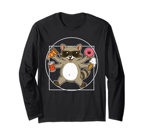 Vitruvian Waschbär Herren Damen Kinder Lustiger Waschbär Langarmshirt von Nerrrdy