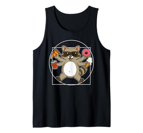 Vitruvian Waschbär Herren Damen Kinder Lustiger Waschbär Tank Top Vitruvian Waschbär Herren Damen Kinder Lustiger Waschbär Tank Top von Nerrrdy