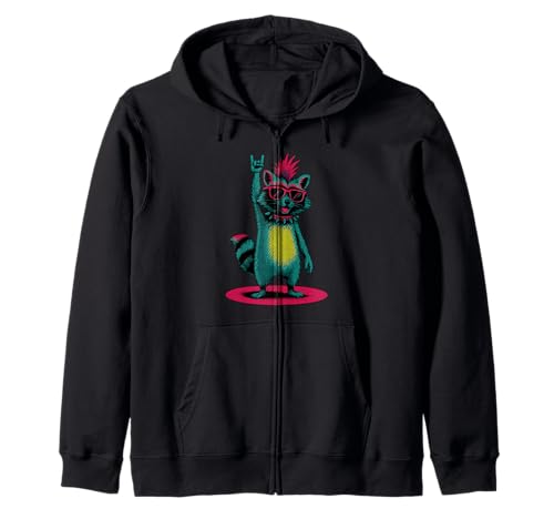 Waschbär Punk Rock and Roll Herren Kinder Frauen Lustiger Waschbär Kapuzenjacke von Nerrrdy