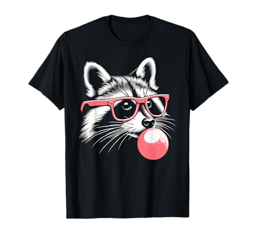 Waschbär in rosa Brille Bubble Männer Frauen Kinder Lustiger Waschbär T-Shirt von Nerrrdy