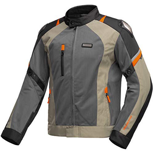 Nerve Shop Leichte Dünne Mesh Motorradjacke -Latitude- Roller Motorrad Jacke Herren Kurze Textil Männer Protektorenjacke Sommerjacke Luftdurchlässig - schwarz-olive - 2XL / XXL von Nerve Shop