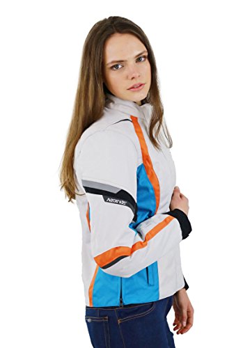 NERVE Artemis Damen Motorradjacke (DE/NL/SE/PL, Numerisch, 48, Regular, Regular, weiß-blau) von Nerve