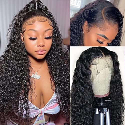 Lace Frontal Wigs Human Hair Water Wave Wig HD Transparent Lace Front Wigs Human Hair Wet and Wavy Virgin Hair Wigs Pre Plucked Hairline with Baby Hair 150 Density Human Hair Wigs for Black Women (20 Inch, 13x4 Water Wave Wig) Lace Frontal Wigs Human Hair Water Wave Wig HD Transparent Lace Front Wigs Human Hair Wet and Wavy Virgin Hair Wigs Pre Plucked Hairline with Baby Hair 150 Density Human Hair Wigs for Black Women (20 Inch, 13x4 Water Wave Wig) von Nervoss