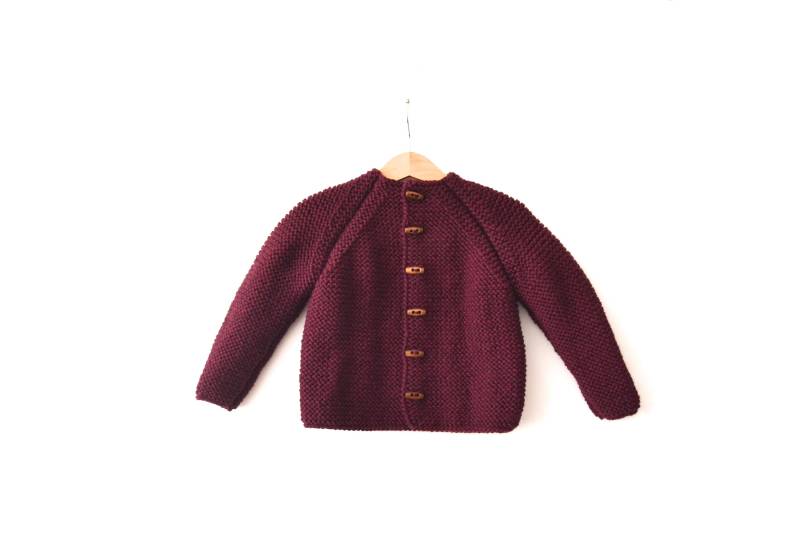 Hand Gestrickte Unisex Kinder Strickjacke/Jacke, Chunky, Duffel Coat, Raglan Bitte Farbe Auswählen von NeslisHandcrafts