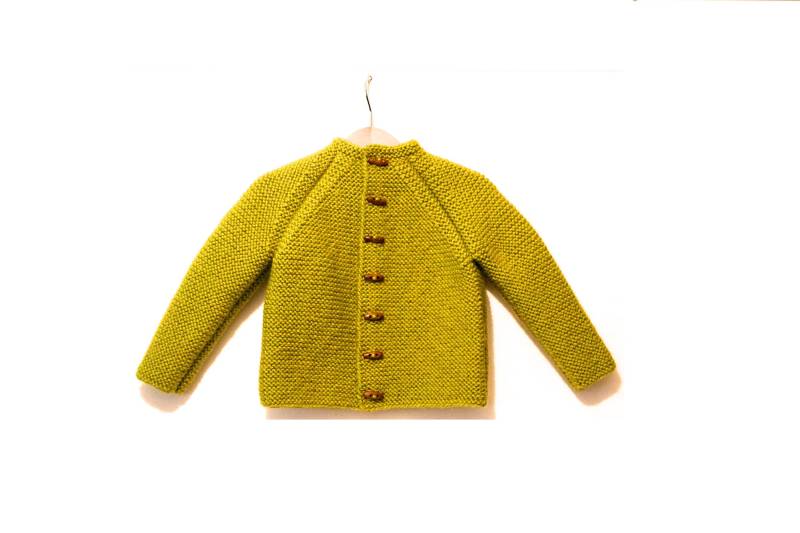 Handgestrickte Unisex Kinder Wolle Cardigan/Jacke Ohne Kapuze, Chunky, Duffelcoat, Raglan Ärmel von NeslisHandcrafts